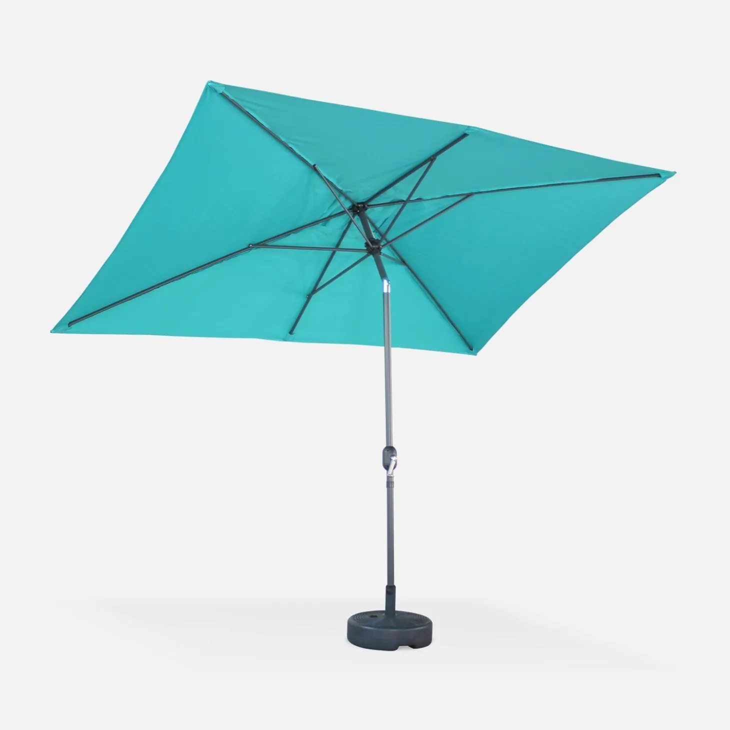 Parasol rectangular poste efecto madera, 2x3m