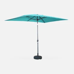 Parasol rectangular poste efecto madera, 2x3m