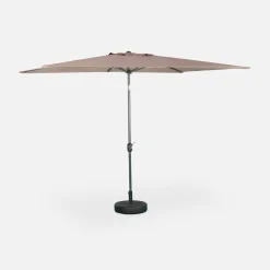 Parasol rectangular poste efecto madera, 2x3m