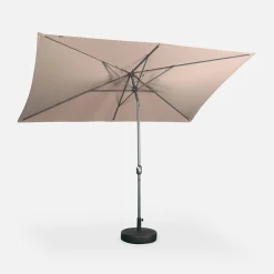 Parasol rectangular poste efecto madera, 2x3m