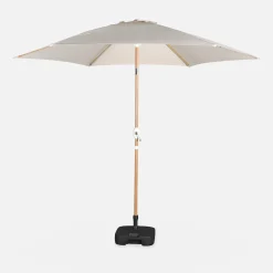 Parasol rectangular poste efecto madera, 3x3m