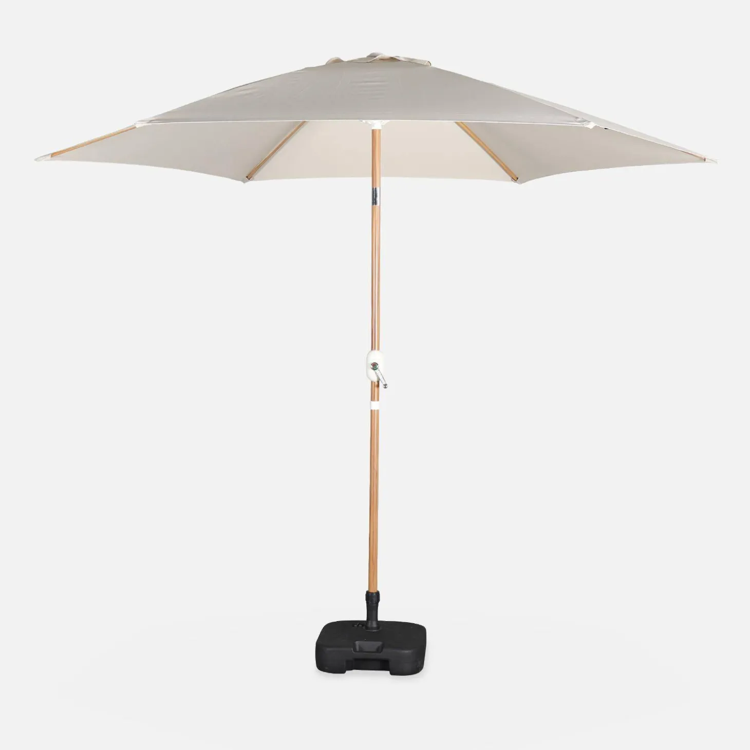 Parasol rectangular poste efecto madera, 3x3m