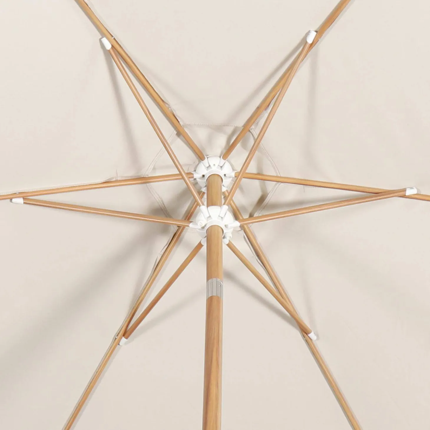 Parasol rectangular poste efecto madera, 3x3m