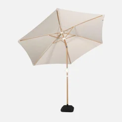 Parasol rectangular poste efecto madera, 3x3m