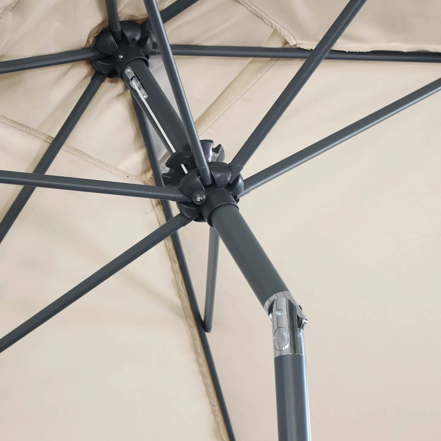 Parasol rectangular poste efecto madera, 2x3m