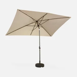 Parasol rectangular poste efecto madera, 2x3m