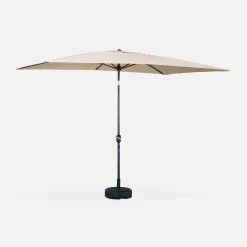 Parasol rectangular poste efecto madera, 2x3m