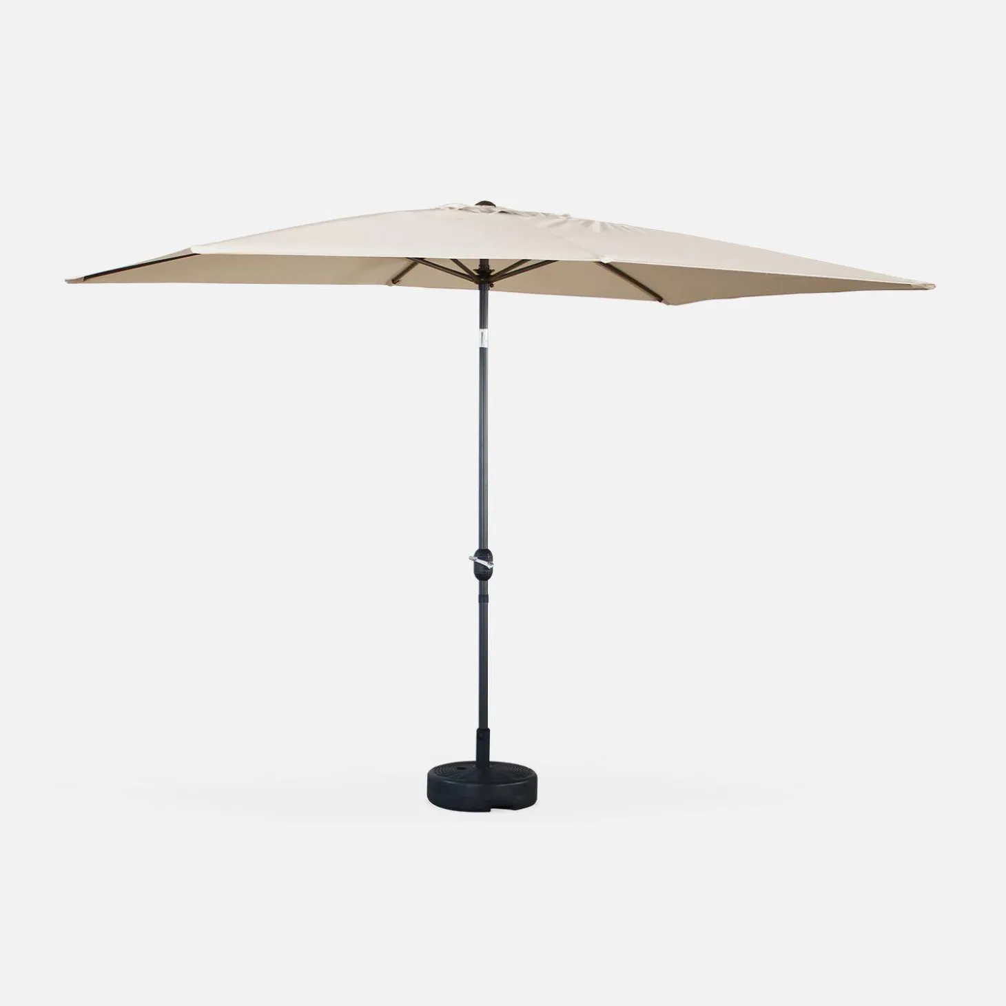 Parasol rectangular poste efecto madera, 2x3m