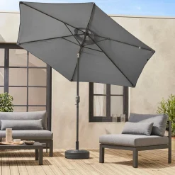 Parasol rectangular poste efecto madera, 3x3m
