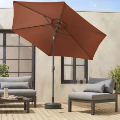 Parasol rectangular poste efecto madera, 3x3m