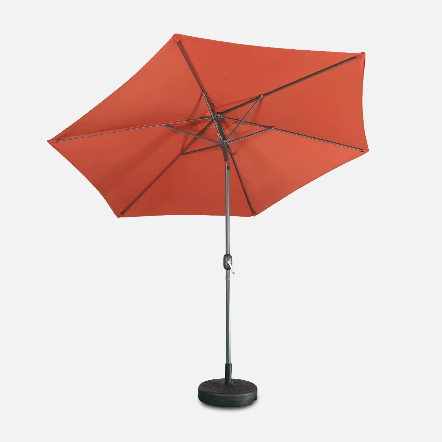 Parasol rectangular poste efecto madera, 3x3m