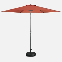Parasol rectangular poste efecto madera, 3x3m