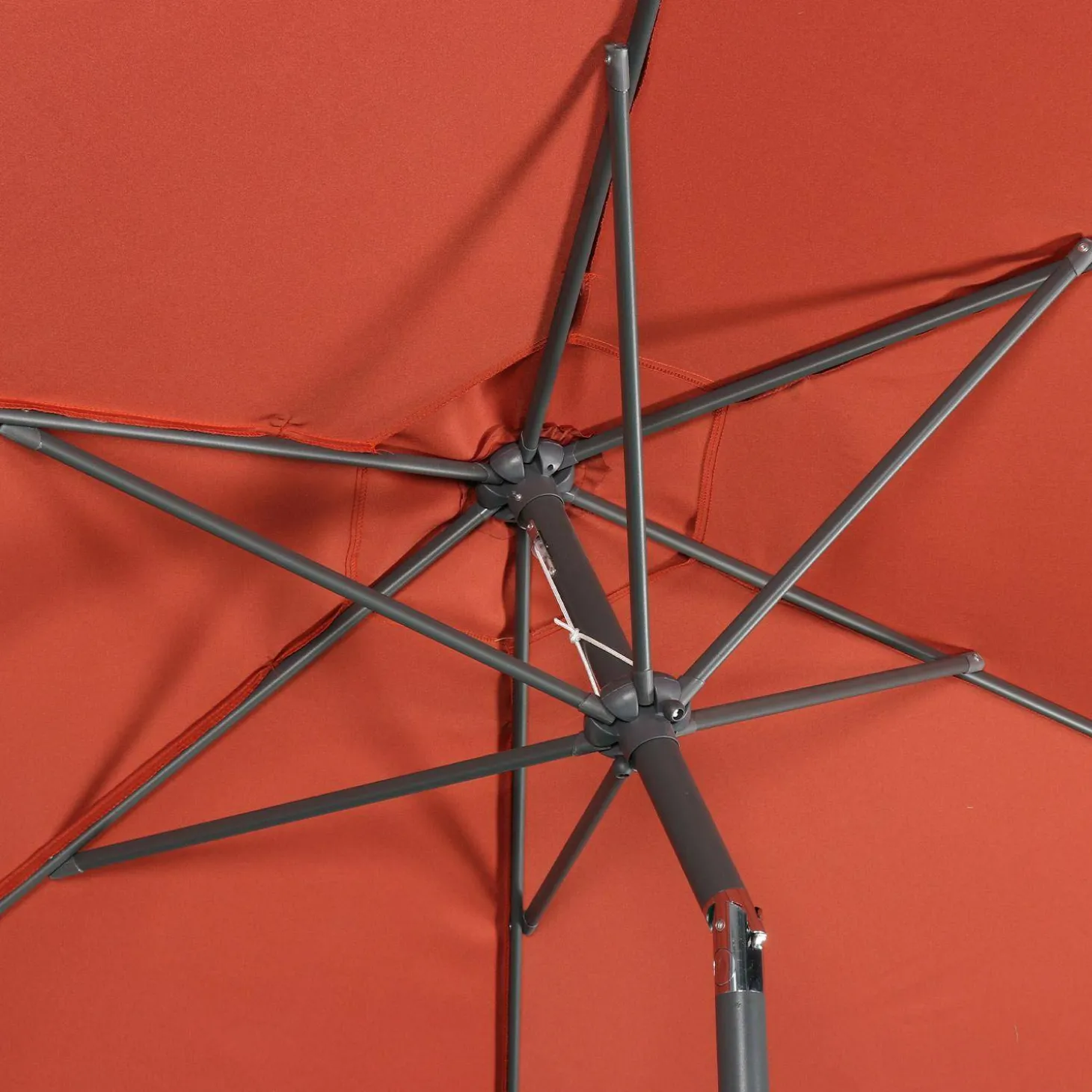 Parasol rectangular poste efecto madera, 3x3m
