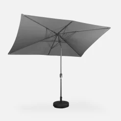 Parasol rectangular poste efecto madera, 2x3m