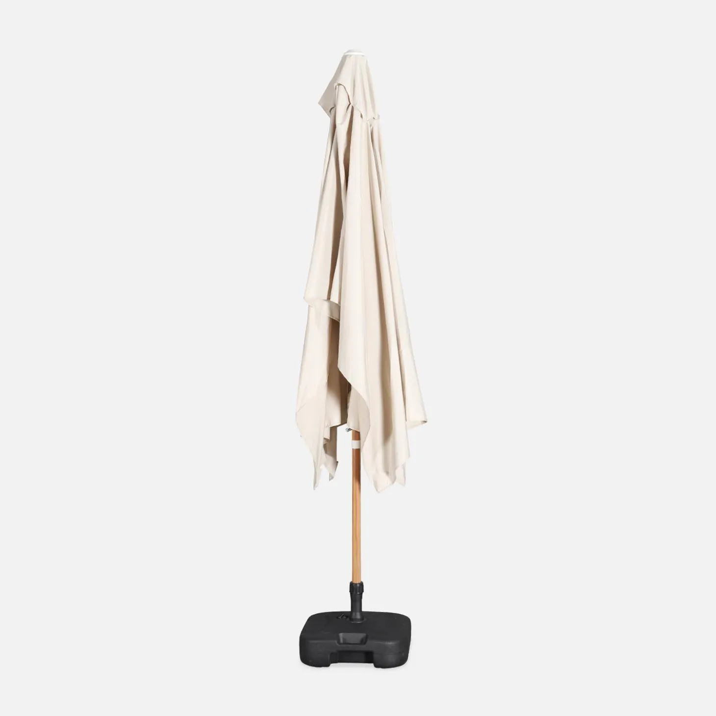 Parasol rectangular poste efecto madera, 2x3m