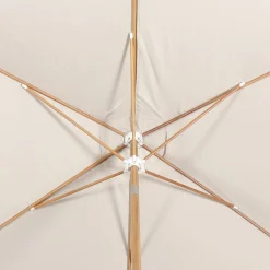 Parasol rectangular poste efecto madera, 2x3m