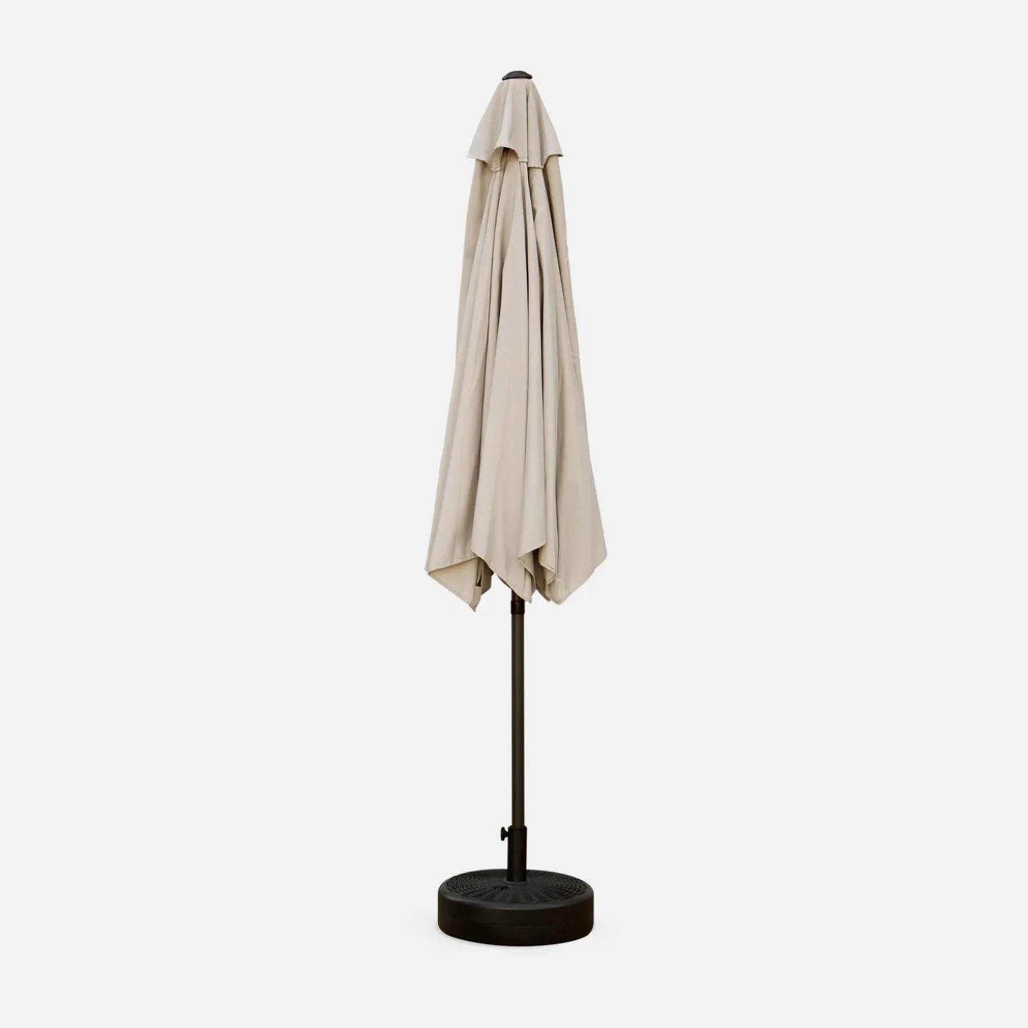 Parasol rectangular poste efecto madera, 3x3m