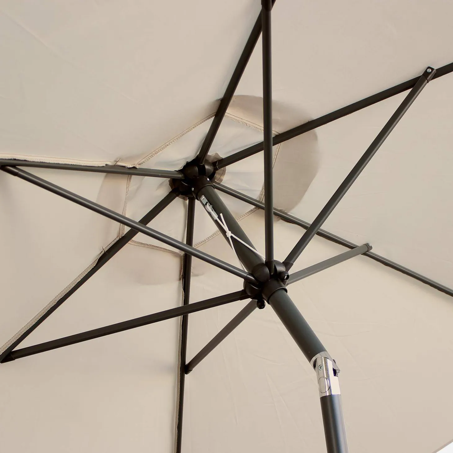Parasol rectangular poste efecto madera, 3x3m