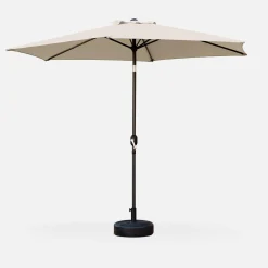 Parasol rectangular poste efecto madera, 3x3m