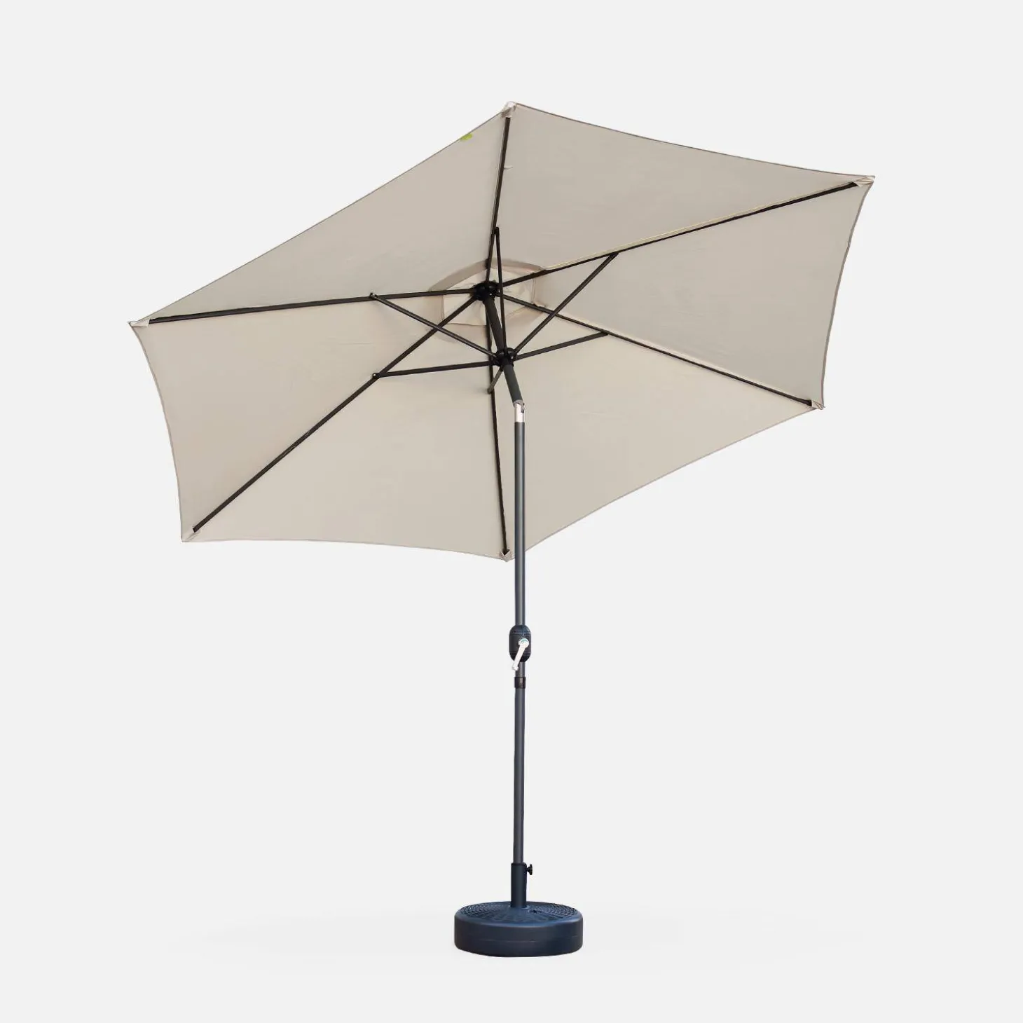Parasol rectangular poste efecto madera, 3x3m