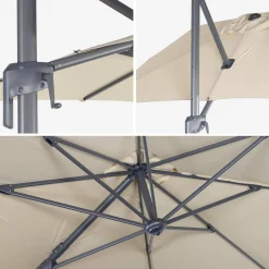 Parasol rectangular 2x3m + 4 losas de 50cm