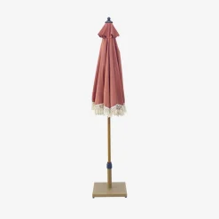 Parasol redondo recta con flecos, Ø2m