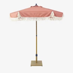 Parasol redondo recta con flecos, Ø2m