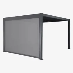 Pergola bioclimática de aluminio y acero 3x3m + 1 toldo de 3m