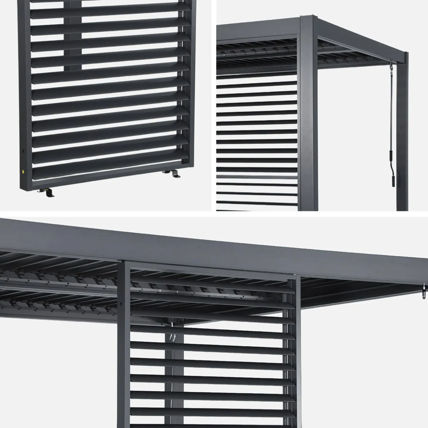 Persiana con lamas orientables para pérgola bioclimática de aluminio, 1m