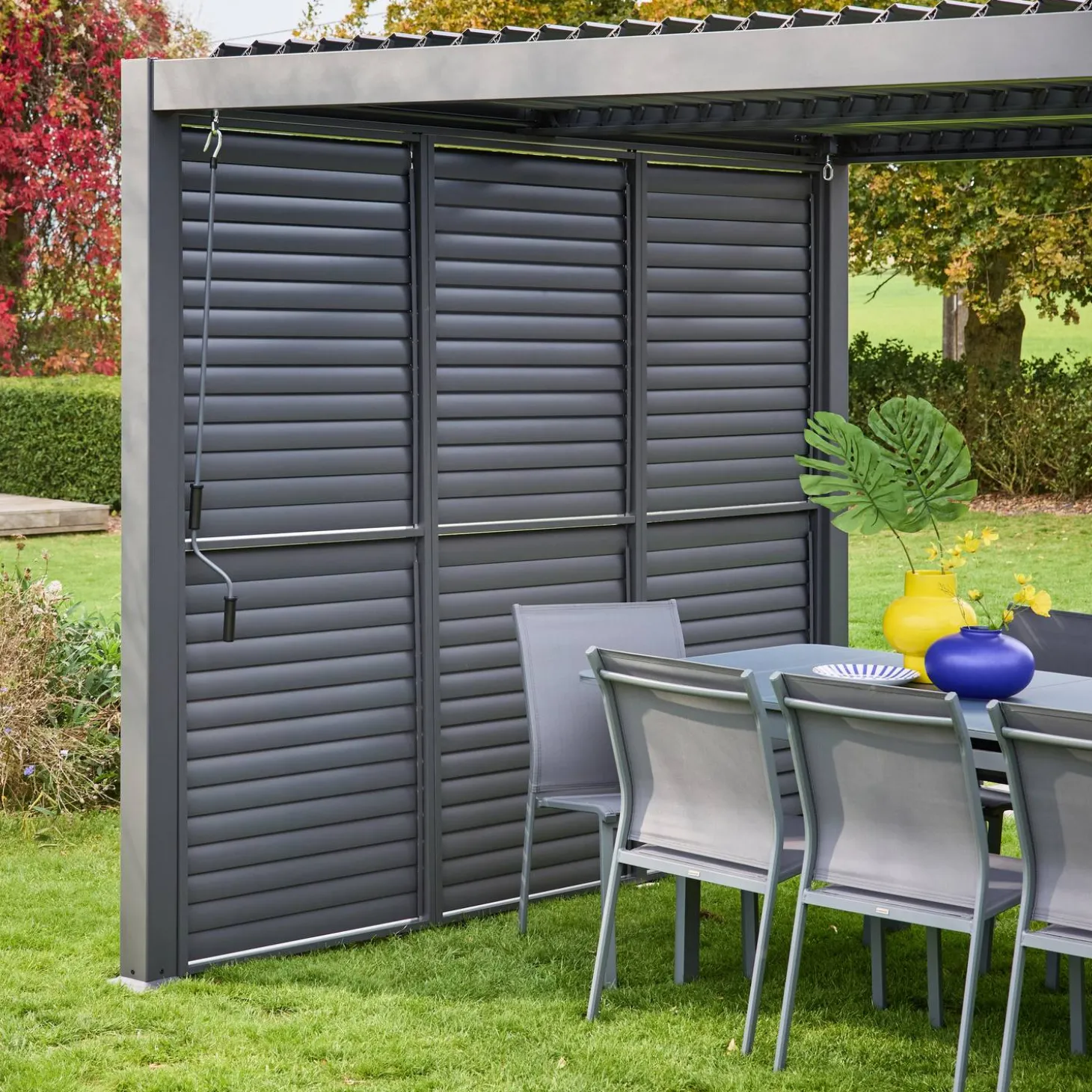 Persiana con lamas orientables para pérgola bioclimática de aluminio, 1m