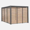 Persiana de 1m de aluminio efecto madera para pérgola