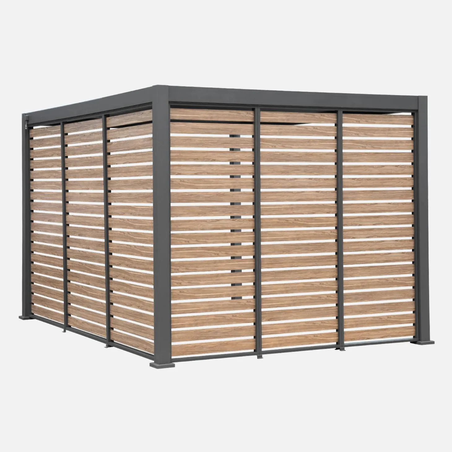 Persiana de 1m de aluminio efecto madera para pérgola