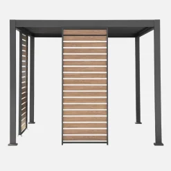 Persiana de 1m de aluminio efecto madera para pérgola