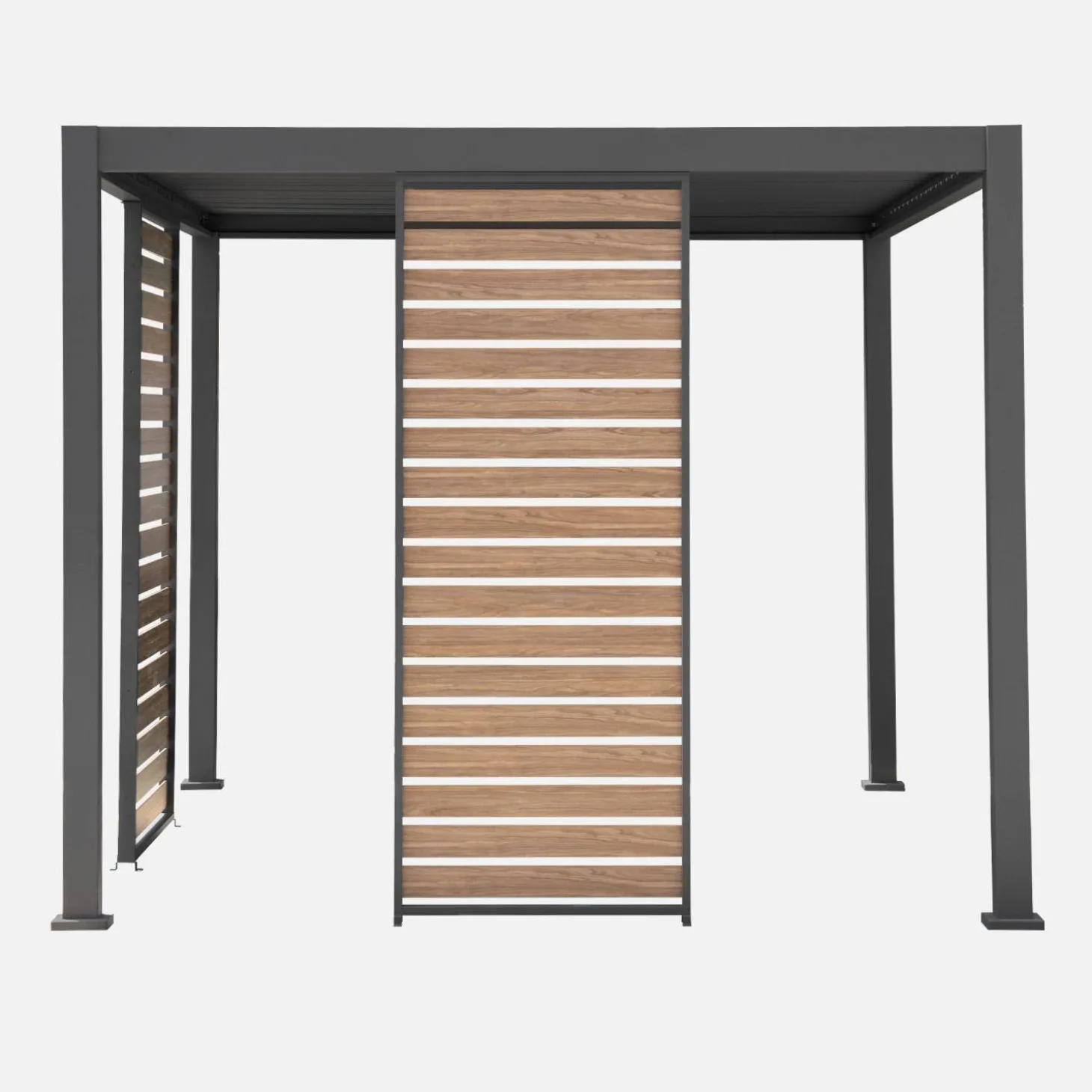 Persiana de 1m de aluminio efecto madera para pérgola