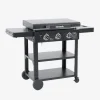 Plancha de gas 3 quemadores acero inoxidable con carrito, 12kW