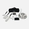 Plancha de gas 4 quemadores de acero inoxidable con carrito y utensilios, 10kW
