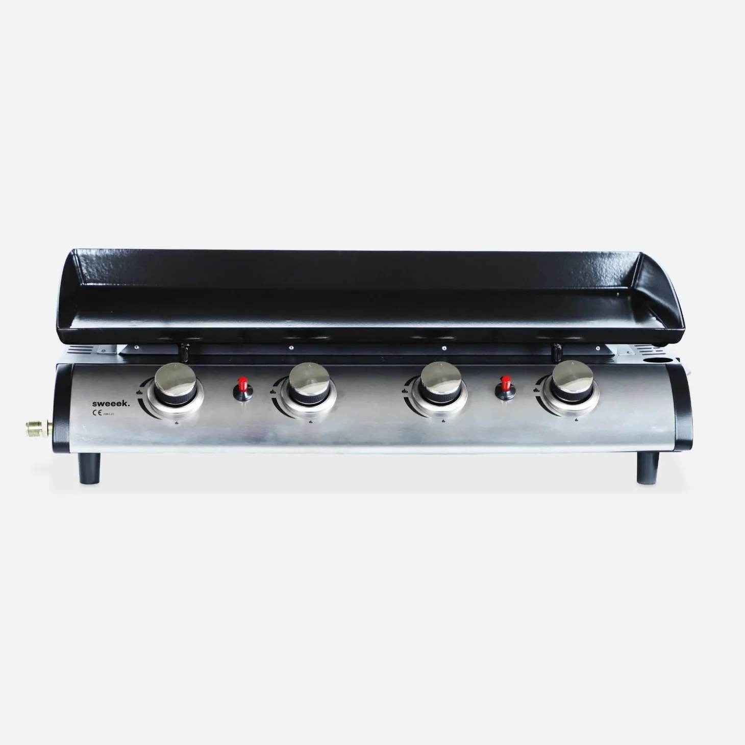 Plancha de gas con 4 quemadores de acero inoxidable,10kW