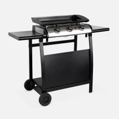 Plancha de gas de 3 quemadores 7,5kW + carro