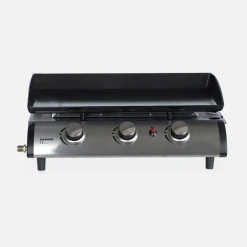 Plancha de gas de 3 quemadores 7,5kW + carro
