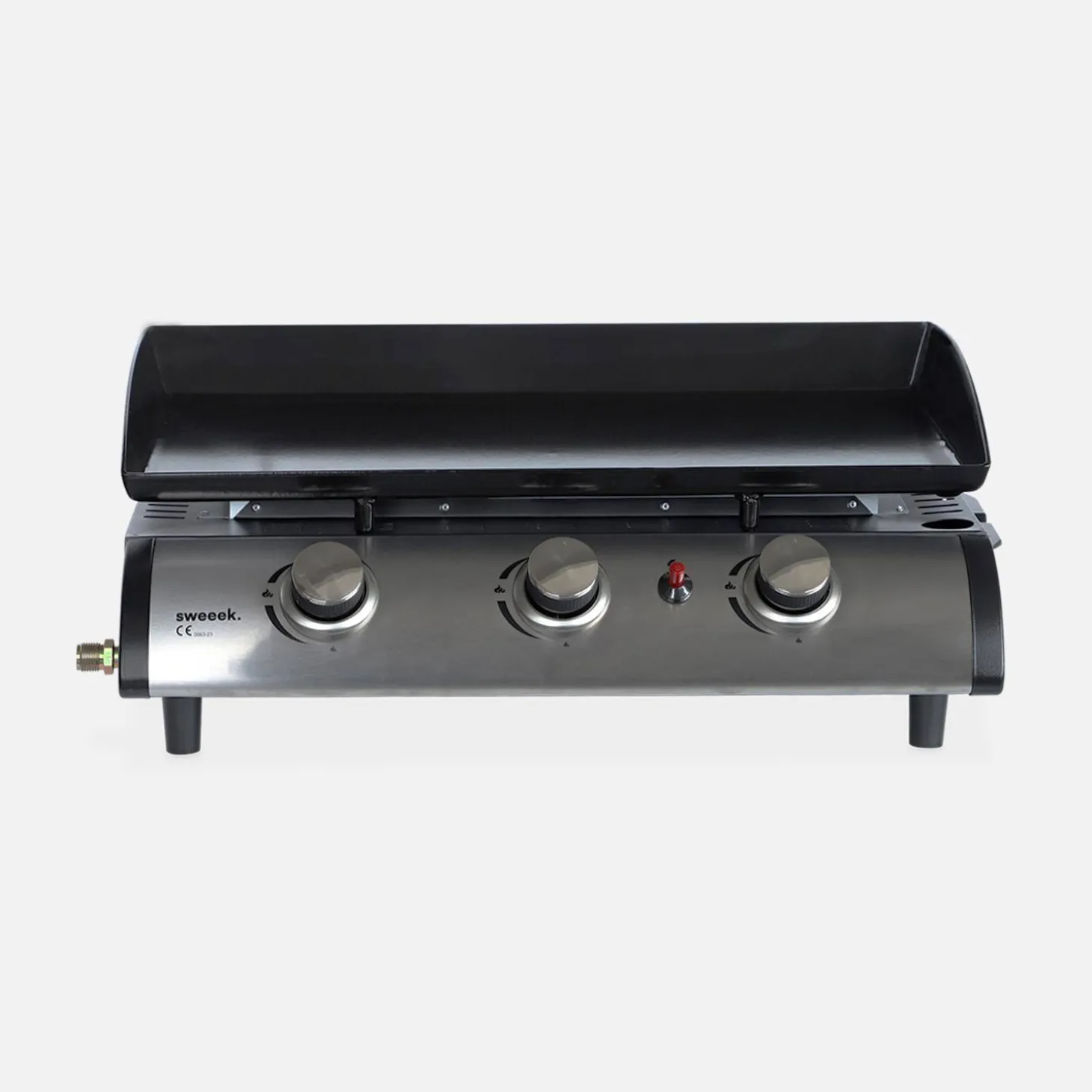 Plancha de gas de 3 quemadores 7,5kW + carro