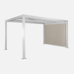 Pérgola bioclimática de aluminio y acero 3x4m + toldo de 3m