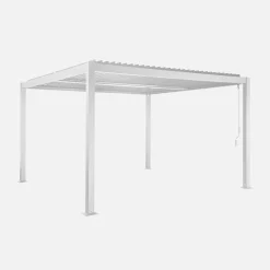 Pérgola bioclimática de aluminio y acero con lamas orientables, 3,6x3,6m