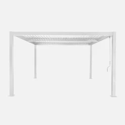 Pérgola bioclimática de aluminio y acero con lamas orientables, 3,6x3,6m