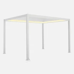 Pérgola bioclimática de aluminio con iluminación LED 3x4m