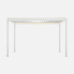 Pérgola bioclimática de aluminio con iluminación LED 3x4m