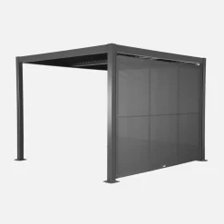 Pérgola bioclimática de aluminio y acero 3x3m + toldo 3m