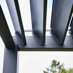 Pérgola bioclimática de aluminio 3x4m + 3 persianas de 130cm