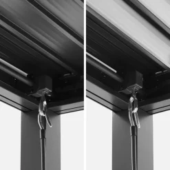 Pérgola bioclimática de aluminio y acero 3x3m + barra 3m