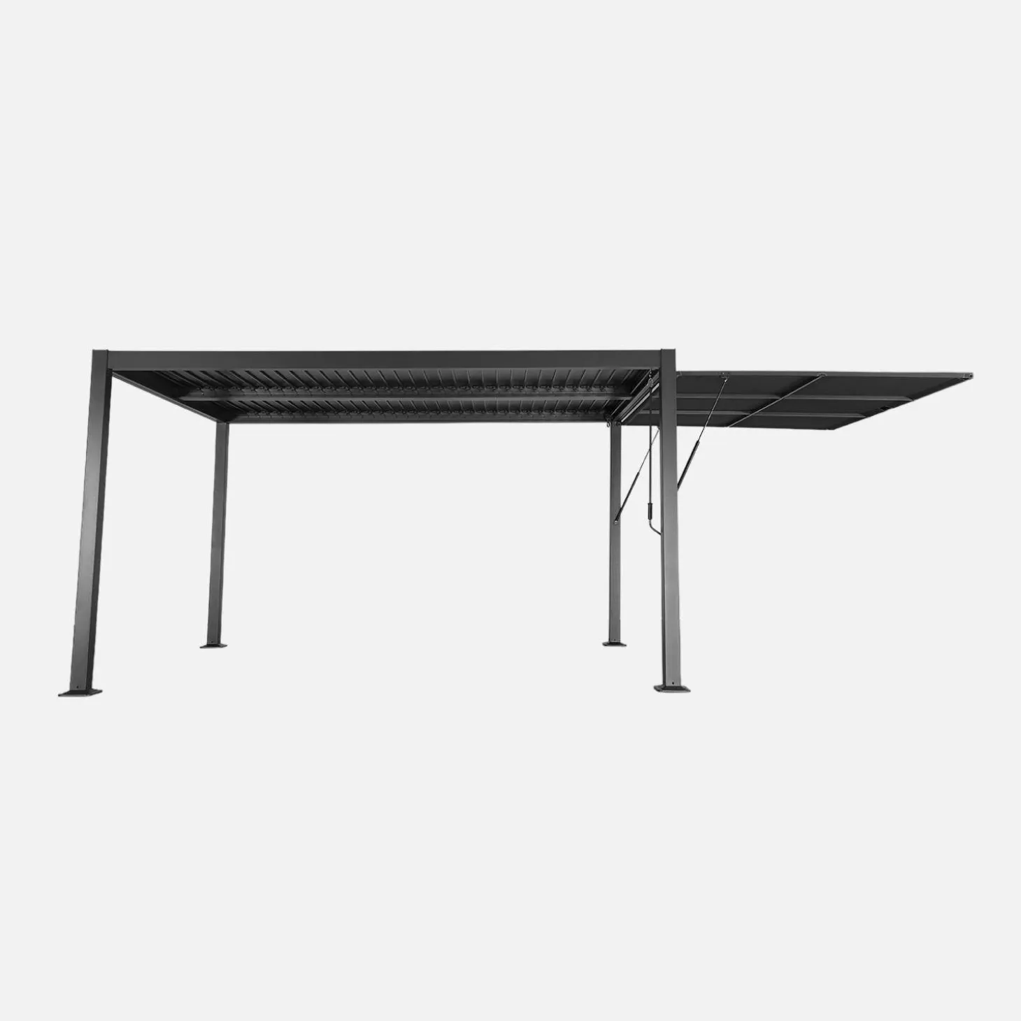 Pérgola bioclimática de aluminio y acero 3x4m + toldo 3m