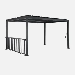 Pérgola bioclimática de aluminio y acero 3x4m + bar 3m